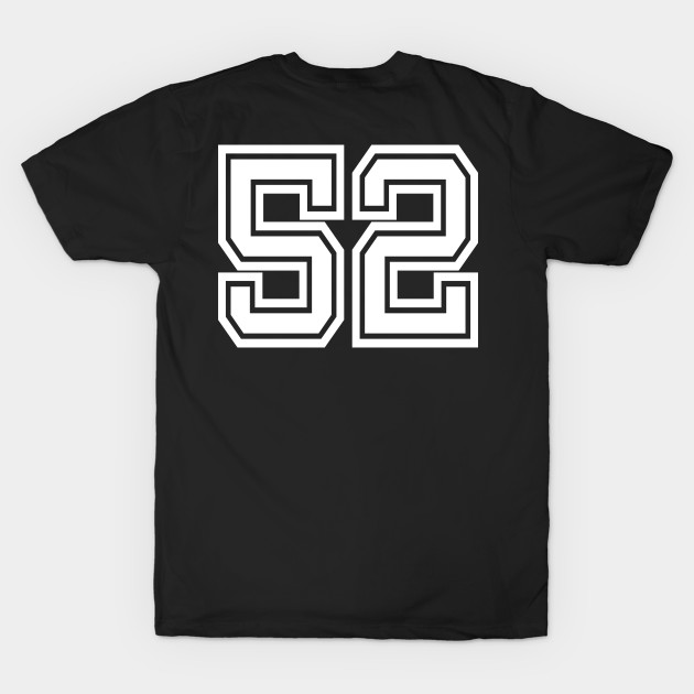 Number 52 for a sports team, group, or community T-Shirt by DariBangAngga